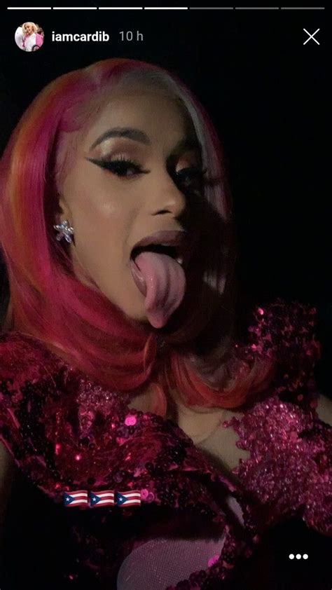 cardi b kiss women|cardi b sticking tongue out.